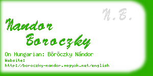 nandor boroczky business card