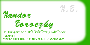 nandor boroczky business card